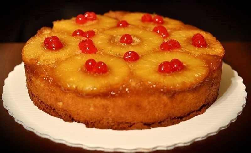 Pineapple upside down cake, torta rovesciata di ananas